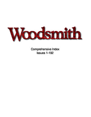 Woodsmith Magazine Index