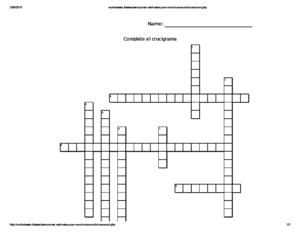 Worksheetstheteacherscornernet Make-your-own Crossword Crossword