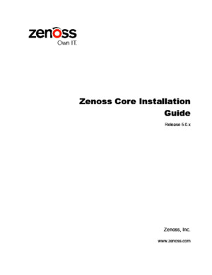 Zenoss Core Installation Guide r500 Latest