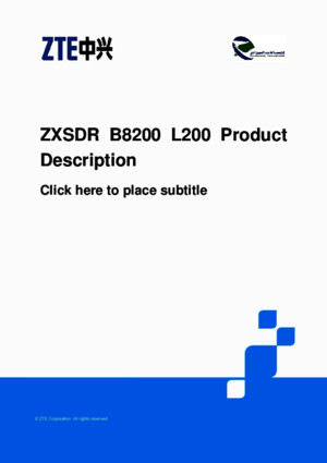 ZTE LTE ZXSDR B8200 L200 Product Description pdf