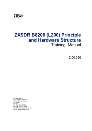 ZXSDR B8200(L200) Principle and Hardware Structure Training Manual
