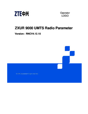 ZXUR 9000 UMTS (V41210) Radio Network Controller Radio Parameter Reference_522769