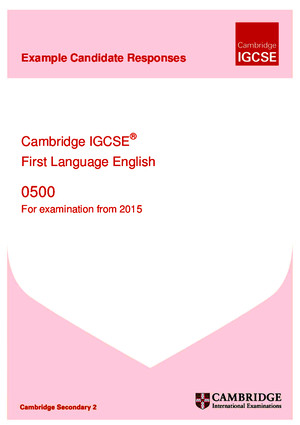 0500 First Language English Example Candidate Responses Booklet