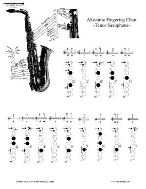 Altissimo Fingering Chart - Tenor Saxophone