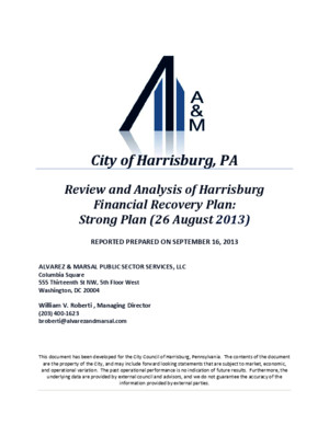 Alvarez and Marsal City of Harrisburg Report Debt Restructuring Report 09152013pdf
