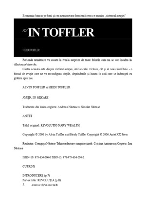 Alvin Toffler - 2006 Avutia in Miscare