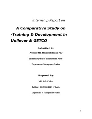 An Intersnhip Report on Traning and Development on Unilever and Getco