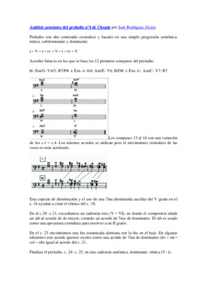 Análisis armónico del preludio nº4 de Chopin por José Rodríguez Alvira