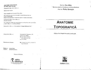Anatomie Topografica (Ion Albu) Bucuresti, 1998
