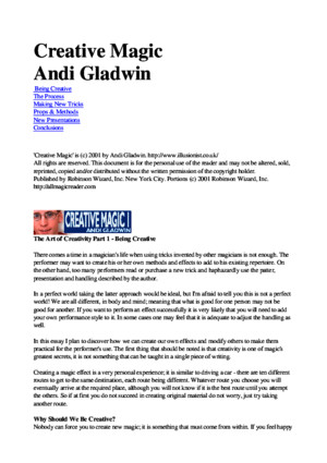 Andi Gladwin - Original Magic