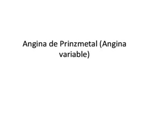 Angina de Prinzmetal (Angina Variable)