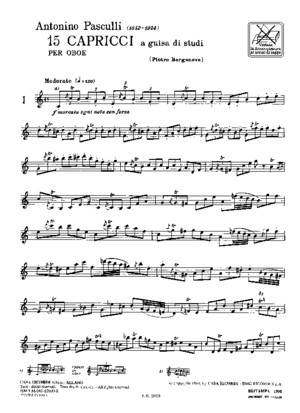 Antonino Pasculli - 15 Capricci a Guisa Di Studi Per Oboe