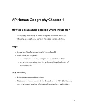 AP Human Geography Chapter 1 Notes