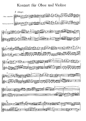 Bach - Concerto for Oboe and Violin BWV 1060R Violin I