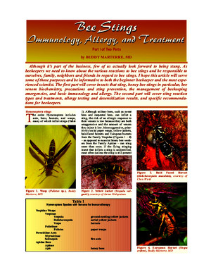 Bee Stings Immunology Allergy and Treatment Marterre