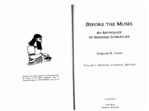 Before the Muses - An Anthology of Akkadian Literature