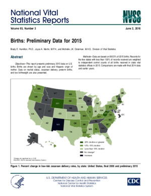 Births: Preliminary Data for 2015