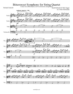 Bittersweet Symphony for String Quartet