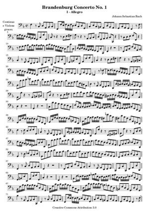 Brandenburg Concerto No 1 I - Allegro continuo-a4 Johann Sebastian Bach Continuo e Violone grosso