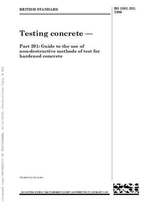 BS 1881-201 - Testing Concrete Guide to the Use of Non-Destructive Methods of Test for Hardened Concrete