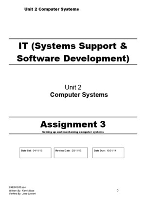 BTEC Level 3 Computer Systems Assignment 3 IV (2)