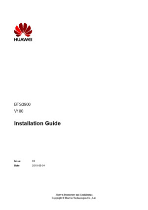 BTS3900 LTE Installation Guide(V100R002C00_02)
