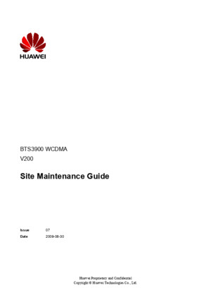 BTS3900 WCDMA Site Maintenance Guide(V200_07)