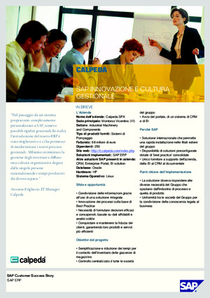 Calpeda: SAP innovazione e cultura gestionale