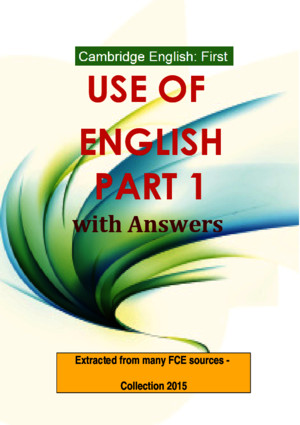 Cambridge English First Use of English Part 1 With Answers