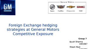 Case Solution for Foreign Exchange Hedging Strategies at General Motors: Competitive Exposures