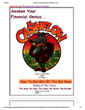Cashflow 101 Game Instructions Home Pages 1 to 30