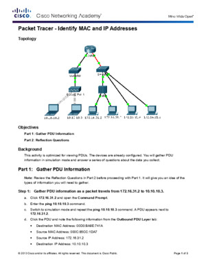 CCNA A Spring 2016 5144 Packet Tracer - Identify MAC and IP Addresses Instructions IG