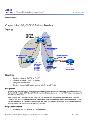 CCNPv7 ROUTE Lab3-3 OSPFv3-Address-Families Student