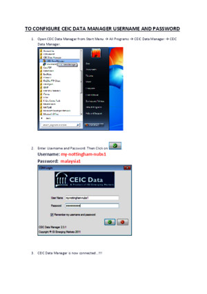 CEIC Data Manager Username and Password