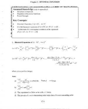 Ch5 Binomial Expansion