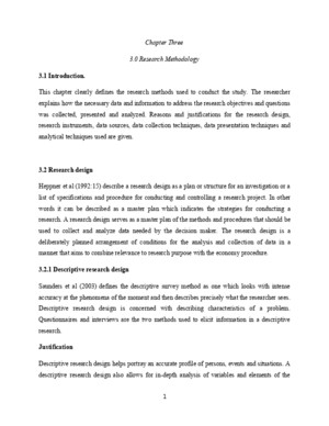 Chapter Three 30 Research Methodology 31 Introduction
