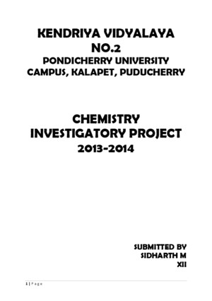 Chemistry Investigatory Project Setting Of Cement
