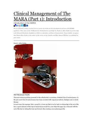 Clinical Management of the MARA