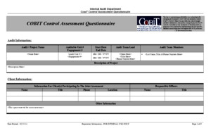 Cobit Questionnaire Template-general