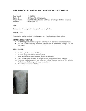 Compressive Strength Test on Concrete Cylinders