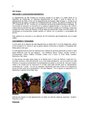 Costumbres y Tradiciones de Los 22 Departamentos de Guatemala