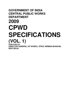CPWD specification vol 1