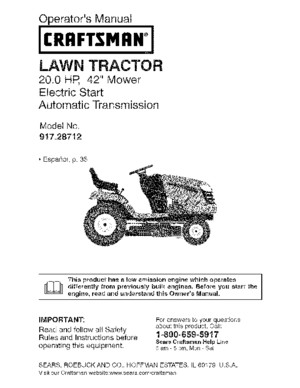 craftsman tractor manual