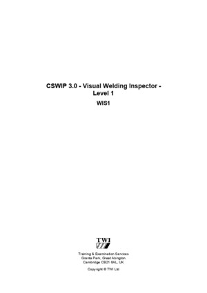 Cswip 30 Course Notes