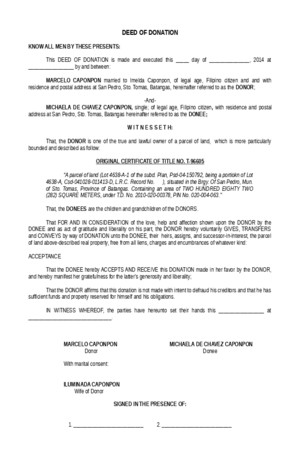Deed of Donation CAPONPON