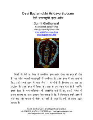 Devi Baglamukhi Hridaya Mantra in Hindi and Sanskrit