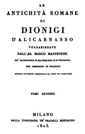 Dionigi di Alicarnasso - Le antichità romane Vol2