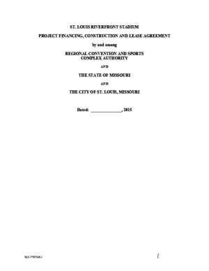 DRAFT Board Bill: St Louis Riverfront Stadium Project Financing, Construction and Lease Agreement