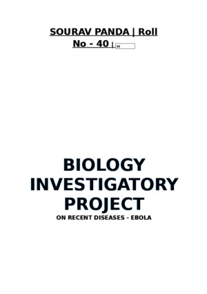 Ebola - Class 12 biology investigatory project