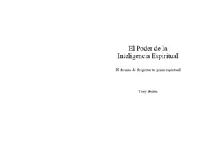 El Poder de La Inteligencia Espiritual - Tony Buzan